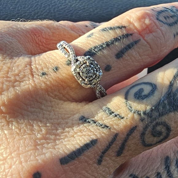 Sz 7 Double Halo Cushion Cut Diamond Engagement Ring In Sterling Silver